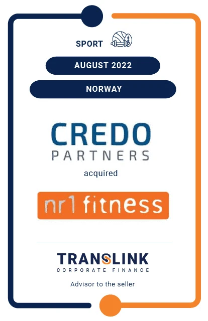 Translink Advised NR1 Fitness AS On The Sale To Credo Partners