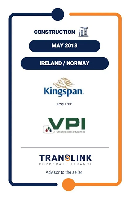The Irish company Kingspan acquires Vestfold Plastindustri in Norway
