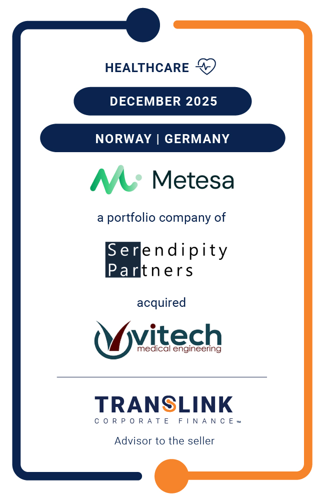 Translink Corporate Finance acted as the advisor to the shareholders of VI.TECH on the sale to Metesa, a portfolio company of Serendipity Partners.