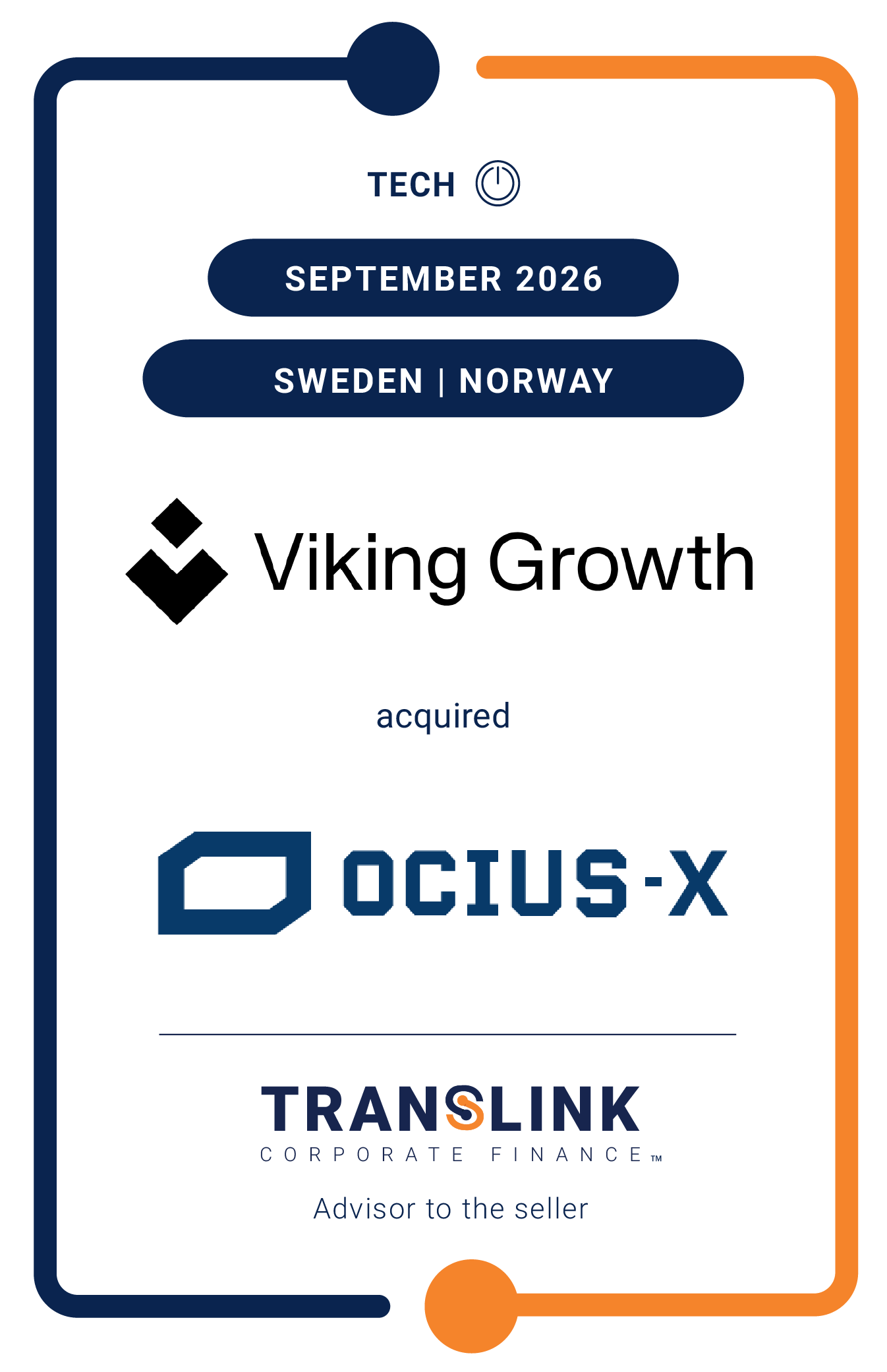 Translink Corporate Finance acted as advisor to OciusX on its new partnership with Viking Growth